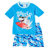 Boys Surfer Shark Short Sleeve Rash Guard Swim Set