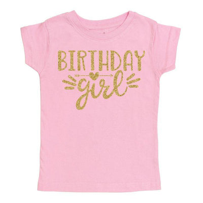 Birthday Girl Pink and Gold Short Sleeve Shirt