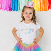 Magical Rainbow Birthday Girl White Short Sleeve Shirt