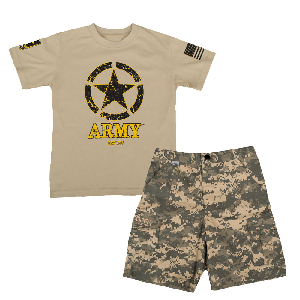 Youth Army 2 Piece Shorts Set