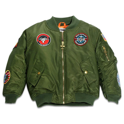 7-Patch MA-1 Green Flight Jacket