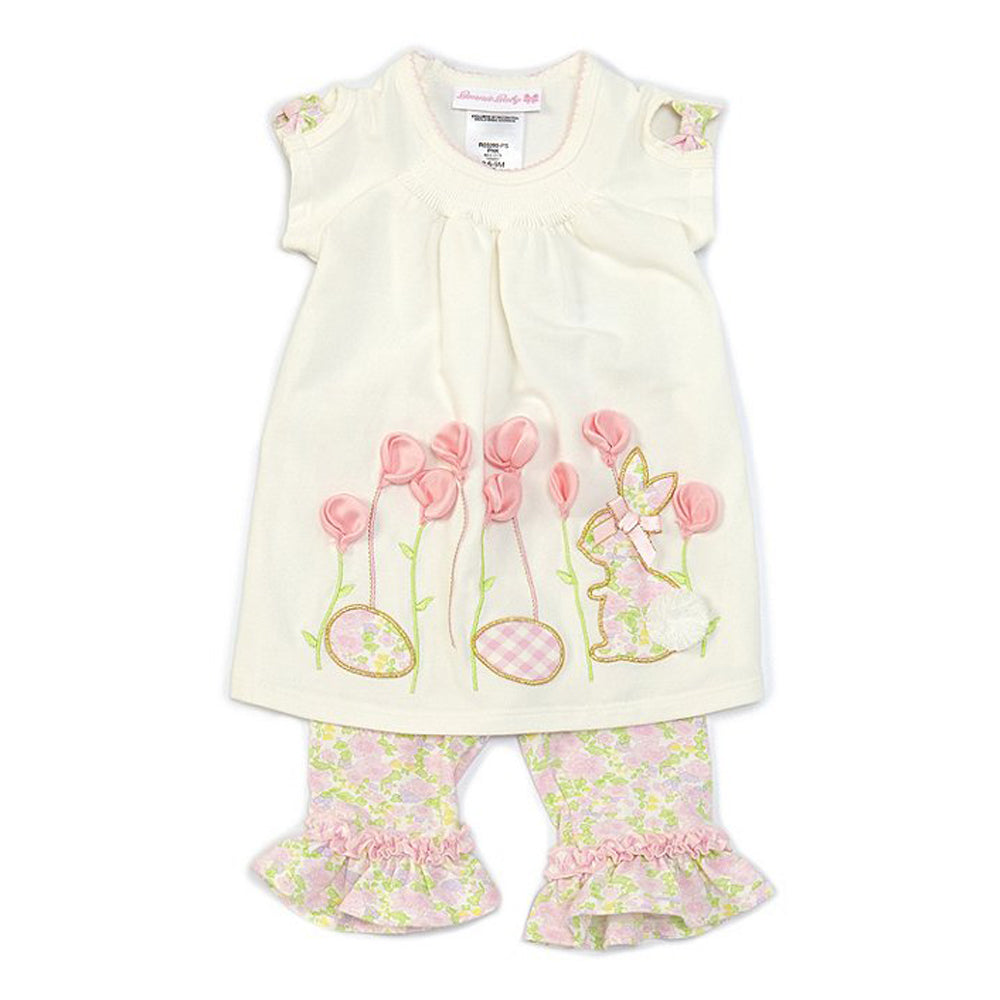 Baby Girls Bunny Garden Top and Floral Print Leggings Set