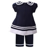 Girls Navy Sailor Pant Set