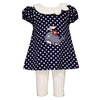 Navy Whale Dress and Legging Set