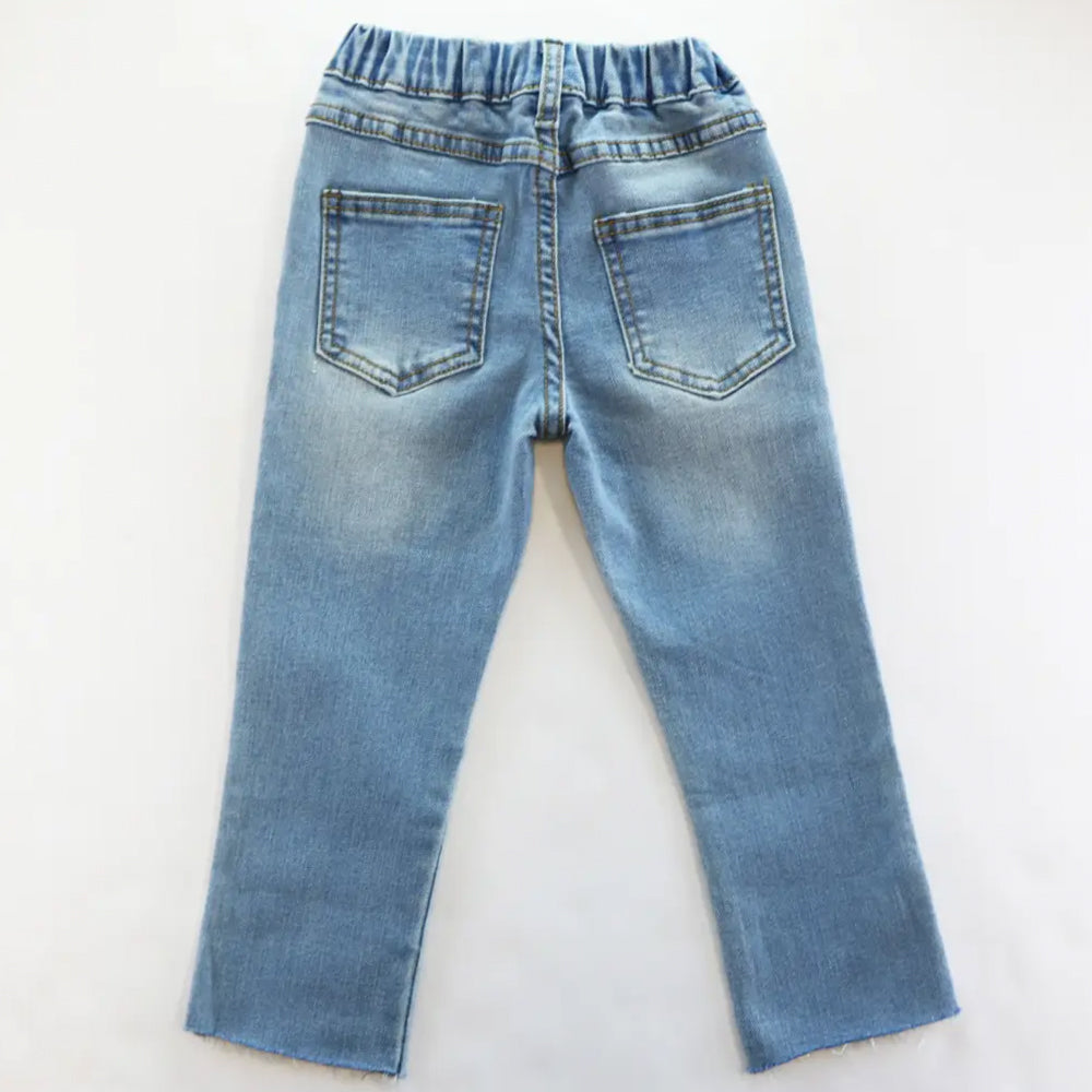 Little Girls 2T-6 Light Wash Denim Rhinestone Star Jeans
