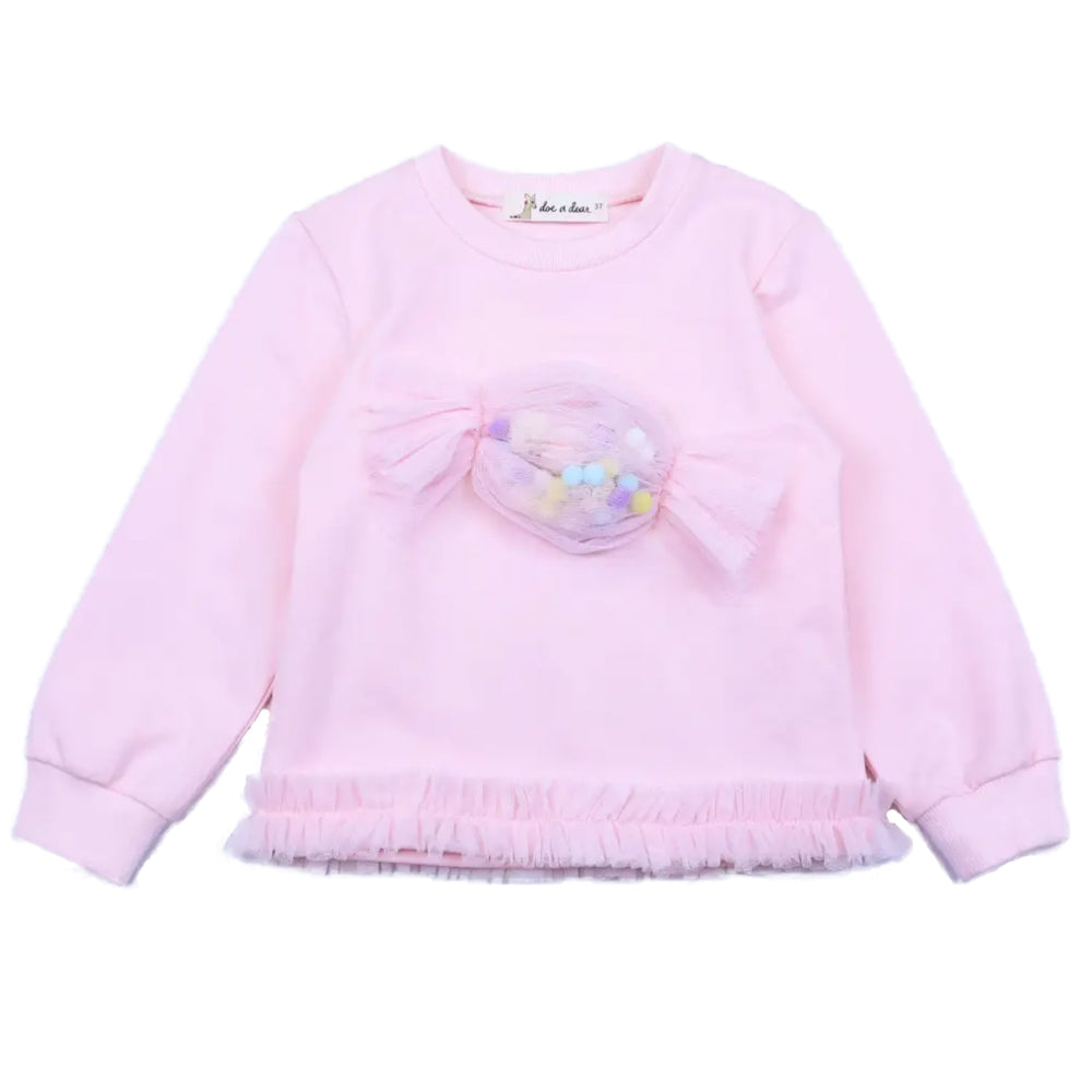 Girls Pink 3D Candy Sweatshirt