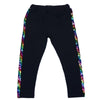 Girls Black Leggings with Rainbow Sequin Trim