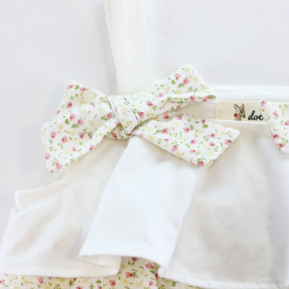 Toddler and Little Girls 2T-6 White Floral Tiered Top