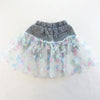 Toddler and Little Girls 2T-6 Butterfly Mesh Layered Denim Shorts