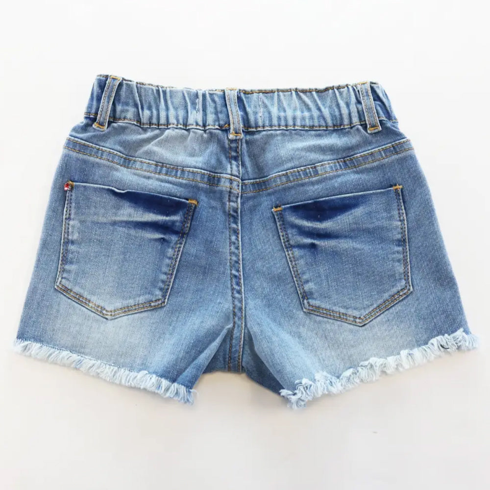 Toddler and Little Girls 2T-6 Flamingo Denim Shorts