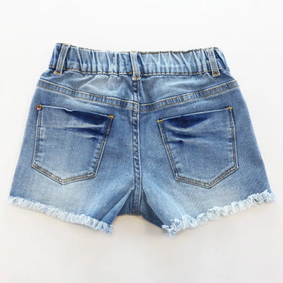 Toddler and Little Girls 2T-6 Flamingo Denim Shorts