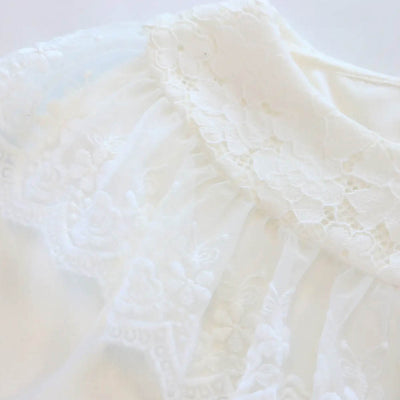 Toddler and Little Girls Lace Collar Top