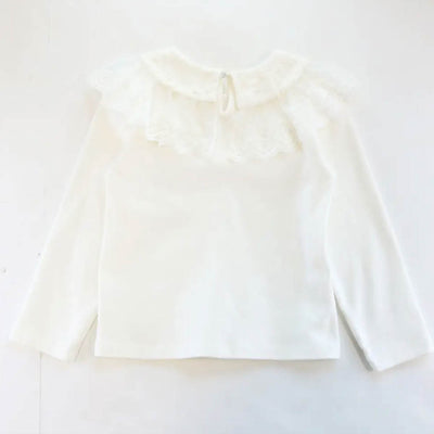 Toddler and Little Girls Lace Collar Top