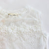 Toddler and Little Girls 2T-6 White Floral Lace Mix Top