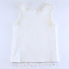 White Ribbed Back Floral Lace Sleeveless Top