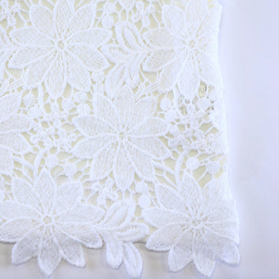 White Ribbed Back Floral Lace Sleeveless Top