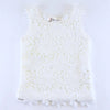 White Ribbed Back Floral Lace Sleeveless Top