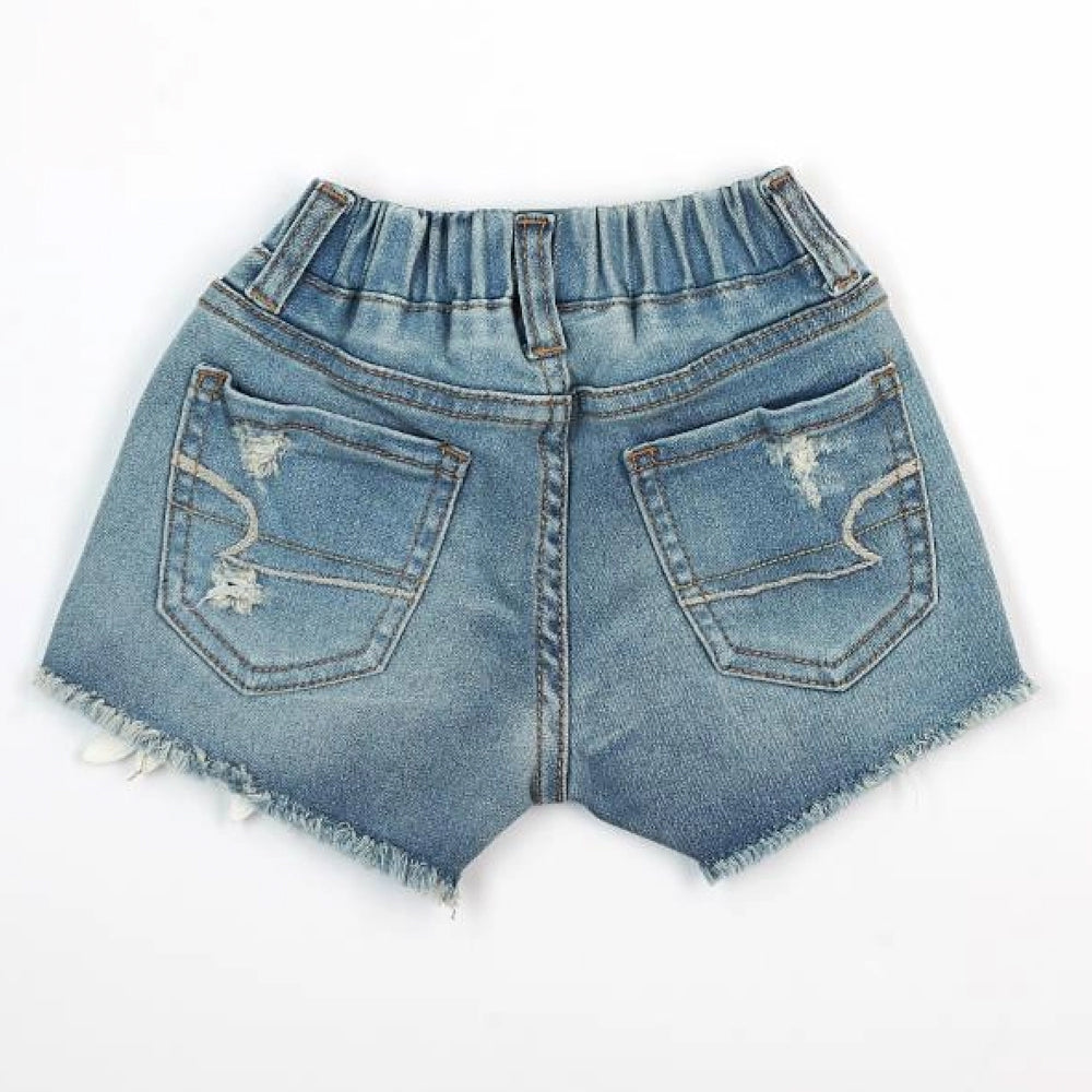 Floral Applique Denim Shorts