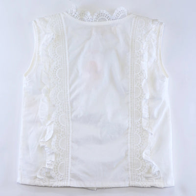 Picot Lace Trim Blouse