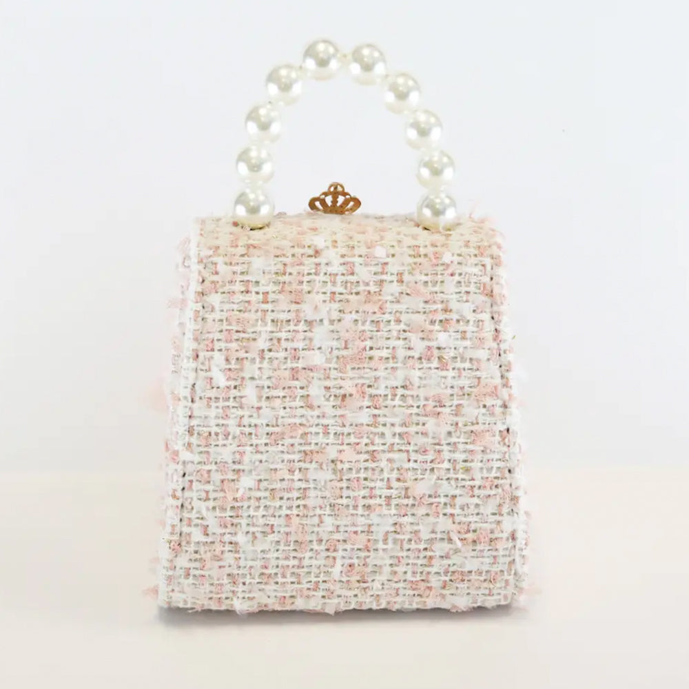 Pink Princess Bear Tweed Purse