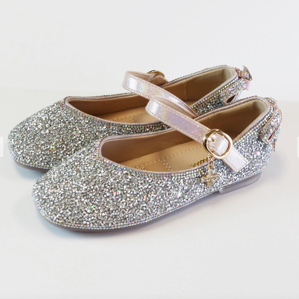 Pink Bow Back Flat Dress Shoes