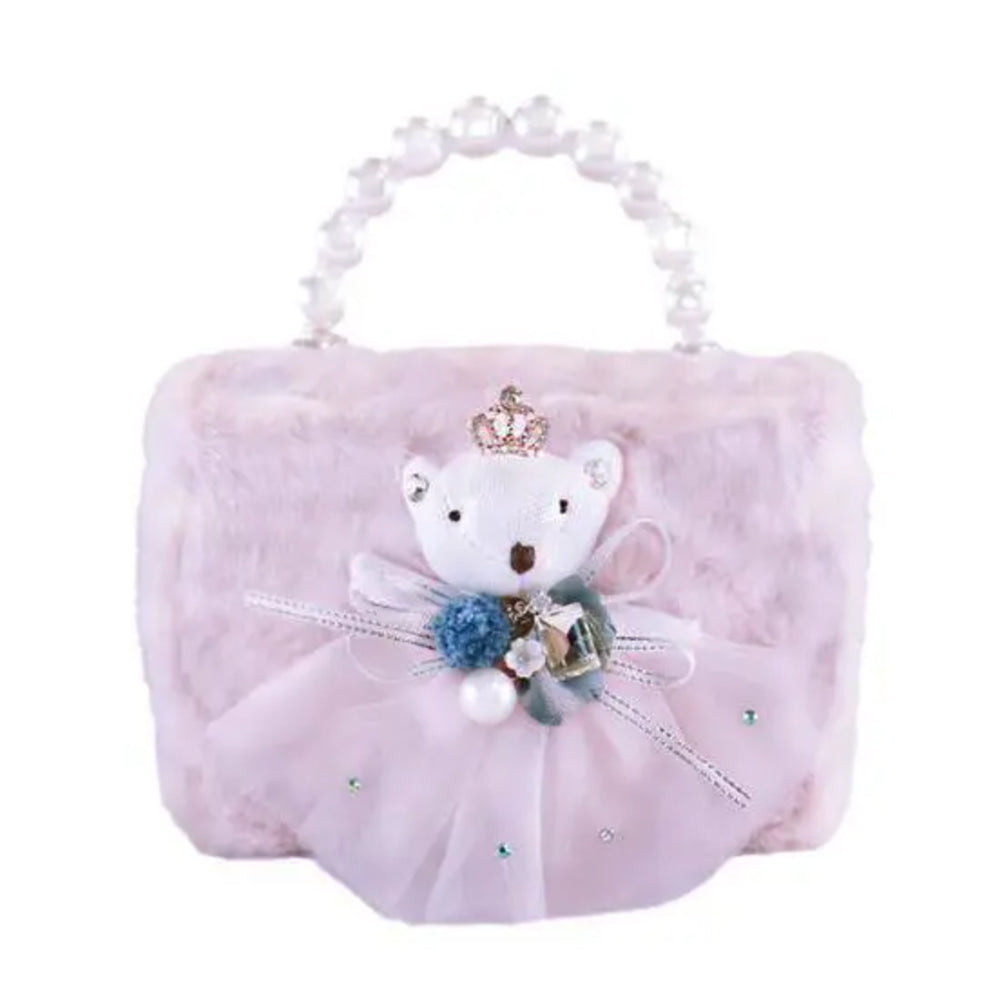 White Bear Furry Shoulder Bag Purse | RK1832