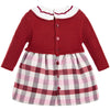 Baby Girls Red Knit and Plaid Dress