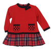 Red Hearts Knit and Plaid Dress