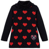 Girls Roll Neck Heart Sweater