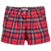 Girls Red Tartan Shorts