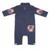 Boys Navy Slub Moose Applique Romper