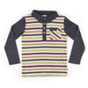 Boys Long Sleeve Multi-Stripe Knit Polo Shirt