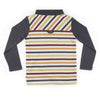 Boys Long Sleeve Multi-Stripe Knit Polo Shirt