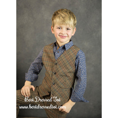 Boys Gentlemen Plaid Vest