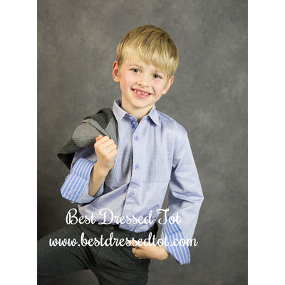 Boys Long Sleeve Blue Shirt