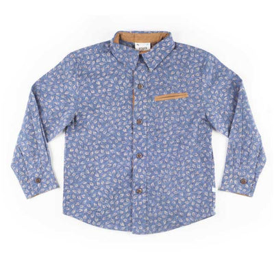 Boys Long Sleeve Leaf Print Shirt