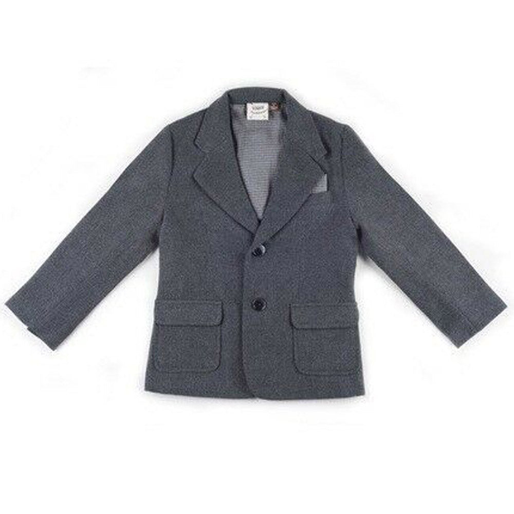 Boys Charcoal Brush Flannel Blazer