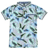 Boys Short Sleeve Palm Print Polo
