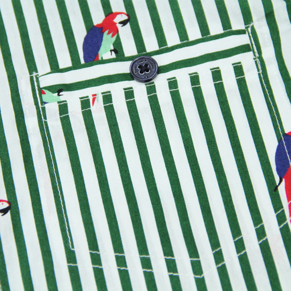 Boys Parrot Striped Collared Shirt
