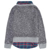 Waffle Knit Sweater and Plaid 2fer Shirt for Boys