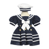 Girls Navy Nautical Sailor Dress and Hat
