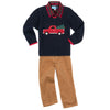 Christmas Truck Appliqued Navy Long Sleeve Sweater Three Piece Set