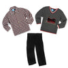Train Appliqued Grey Long Sleeve Sweater Three Piece Set