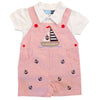 Baby Boys Red Seersucker Shortall Set with Sailboat Applique