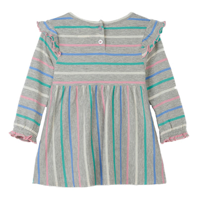 Sweet Stripe Ruffle Cap Sleeve Baby Dress