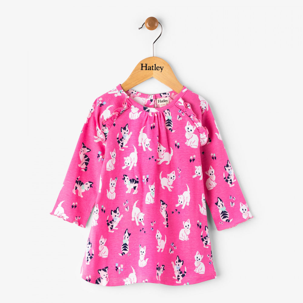 Playful Kittens Baby Ruffle Dress