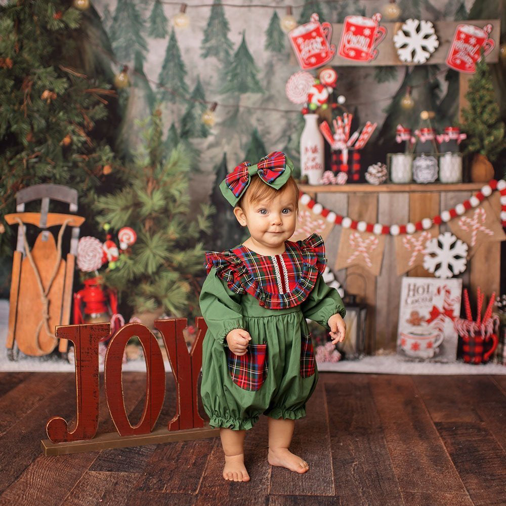 Christmas Carol Infant and Toddler Girls Bubble Romper