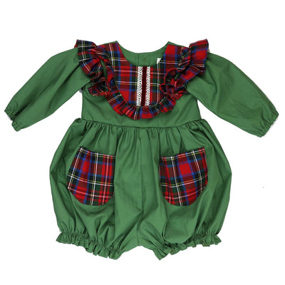 Christmas Carol Infant and Toddler Girls Bubble Romper