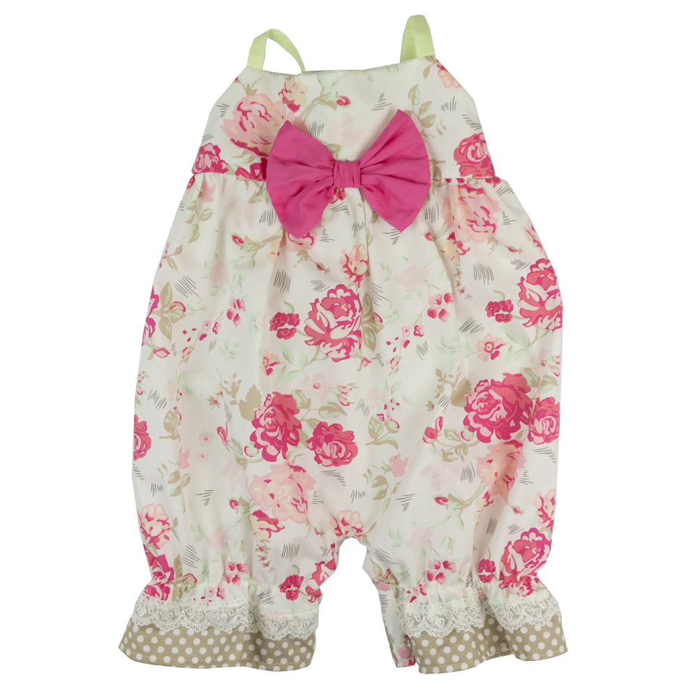 Baby Girls English Rose Bubble Romper