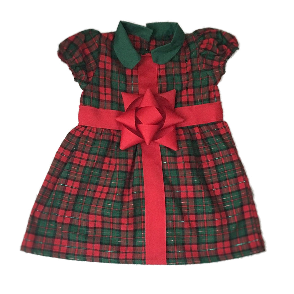 Christmas Plaid Bow Dress